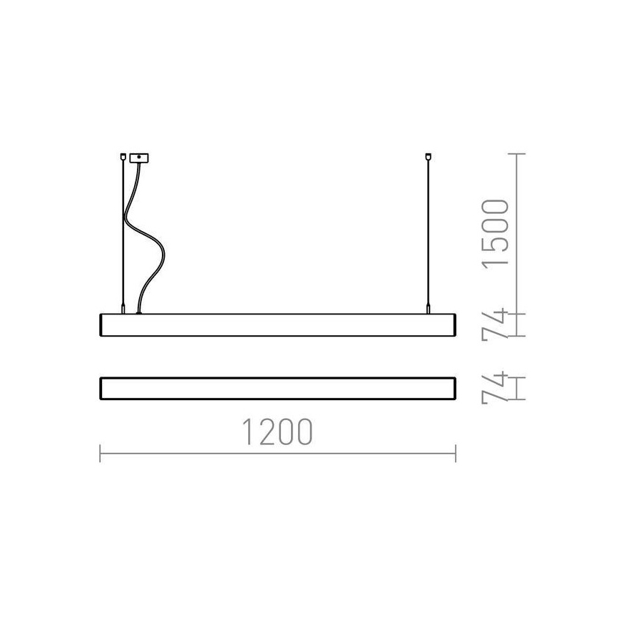 RED - Design Rendl - R12721 - Candelabro suspenso LED PESANTE LED/40W/230V preto