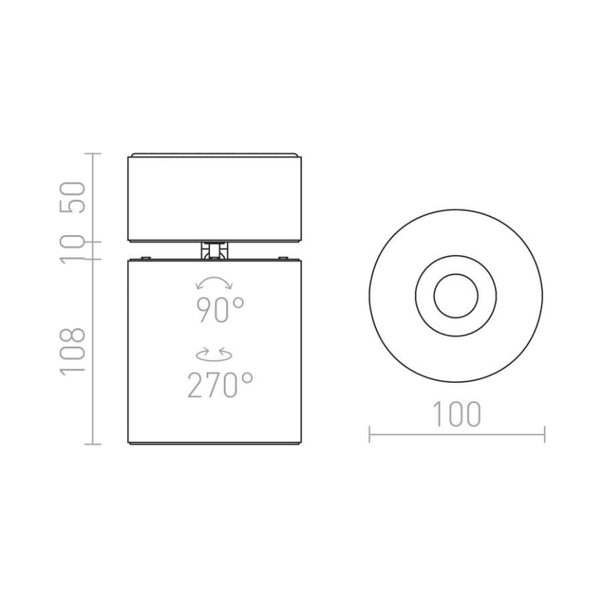 RED - Design Rendl - R12840 - Foco LED CONDU LED/20W/230V preto