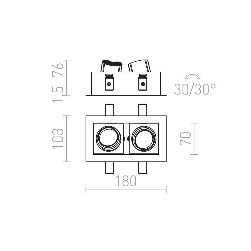 RED - Design Rendl - R12857 - Foco de encastrar LED BONDY 2xLED/7W/230V