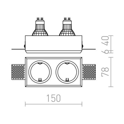 RED - Design Rendl - R12900 - Iluminação embutida QUO 2xGU10/35W/230V