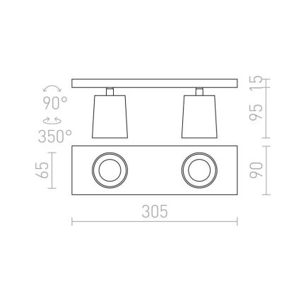 RED - Design Rendl - R12915 - Foco KENNY 2xGU10/35W/230V