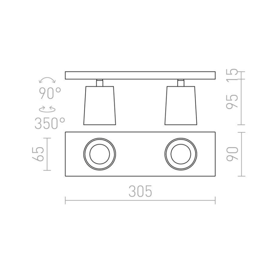 RED - Design Rendl - R12915 - Foco KENNY 2xGU10/35W/230V