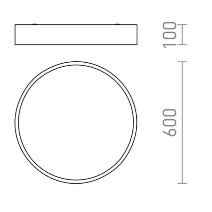 RED - Design Rendl - R13333 - Iluminação de teto LED MEZZO LED/60W/230V preta