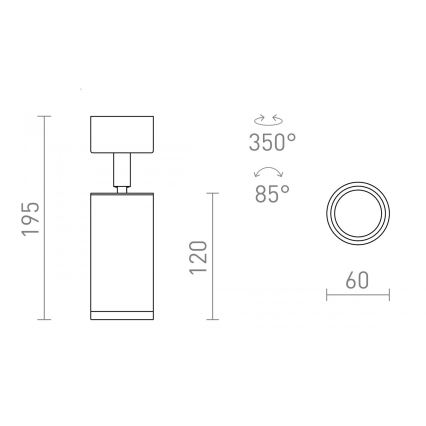 RED - Design Rendl - R13363 - Foco BELENOS 1xGU10/9W/230V