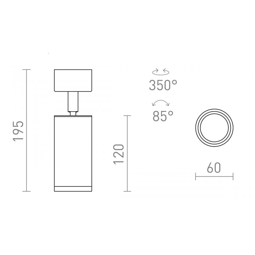 RED - Design Rendl - R13363 - Foco BELENOS 1xGU10/9W/230V