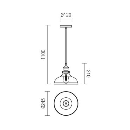 Redo 01-1002 - Candelabro num fio SAVILLE 1xE27/42W/230V