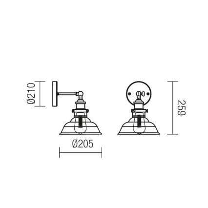 Redo 01-1026 - Luz de parede SAVILLE 1xE27/42W/230V