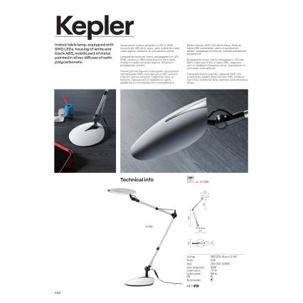 Redo 01-1036 - Candeeiro de mesa LED KEPLER VEIOZA LED/6.5W/230V