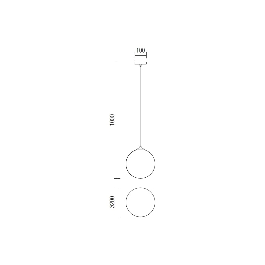 Redo 01-1064 - Candelabro suspenso OLA 1xE27/42W/230V diâmetro 20 cm