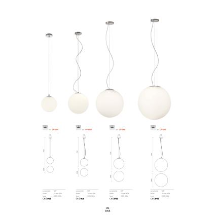 Redo 01-1065 - Candelabro suspenso OLA 1xE27/42W/230V diâmetro 30 cm