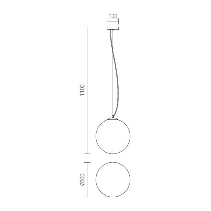 Redo 01-1065 - Candelabro suspenso OLA 1xE27/42W/230V diâmetro 30 cm