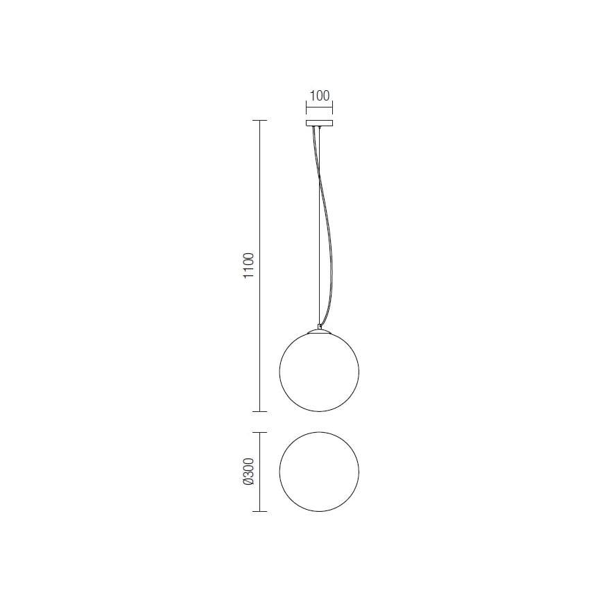 Redo 01-1065 - Candelabro suspenso OLA 1xE27/42W/230V diâmetro 30 cm