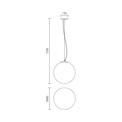 Redo 01-1066 - Candelabro suspenso OLA 2xE27/42W/230V diâmetro 40 cm