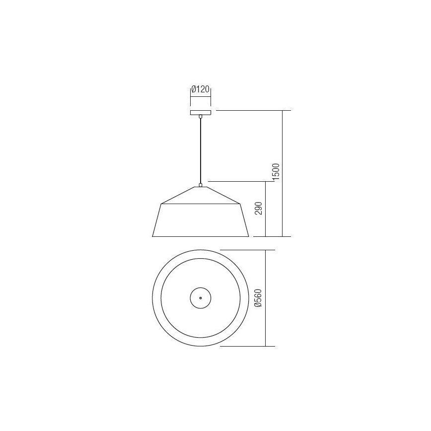 Redo 01-1102 - Candeeiro suspenso AYLA 1xE27/42W/230V diâmetro 56 cm dourado