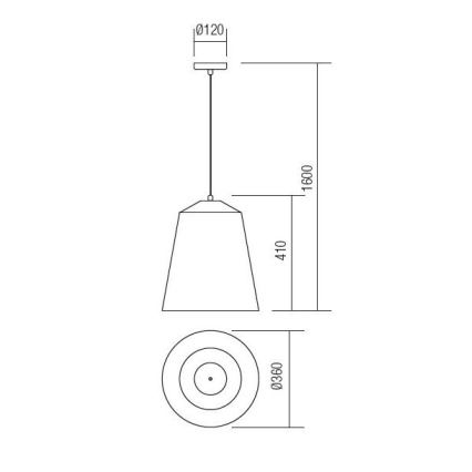 Redo 01-1104 - Candeeiro suspenso AYLA 1xE27/42W/230V diâmetro 36 cm dourado