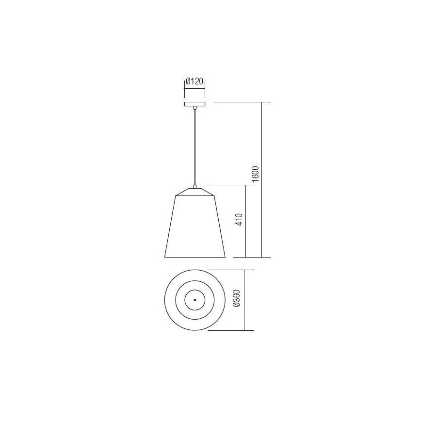 Redo 01-1104 - Candeeiro suspenso AYLA 1xE27/42W/230V diâmetro 36 cm dourado