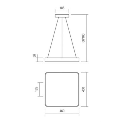 Redo 01-1124 - Candelabro suspenso LED SCREEN LED/48W/230V 3000K
