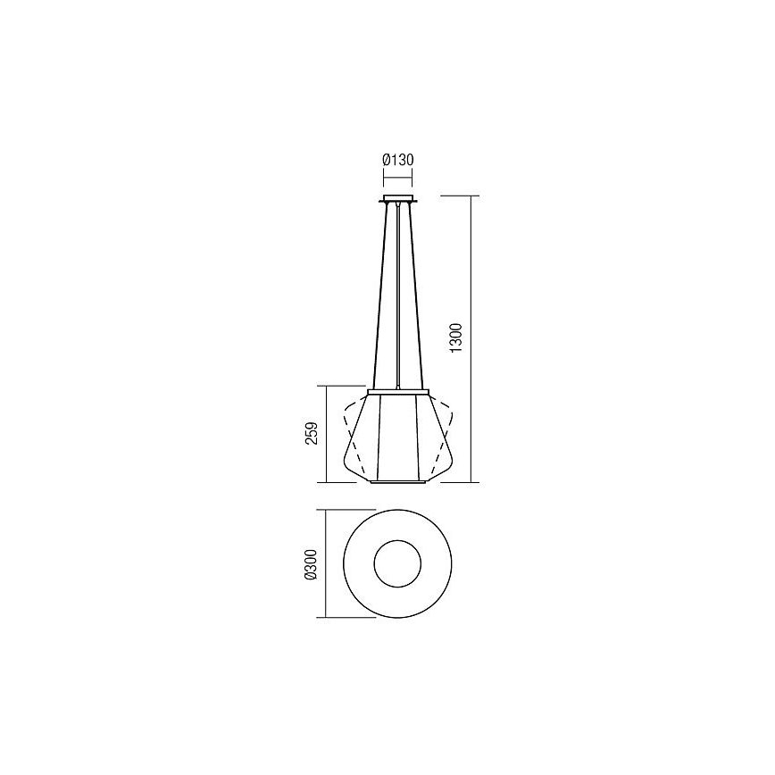 Redo 01-1139 - Lustre em cabo FUSION 1xE27/42W/230V pr. 30 cm cromado brilhante/fumado