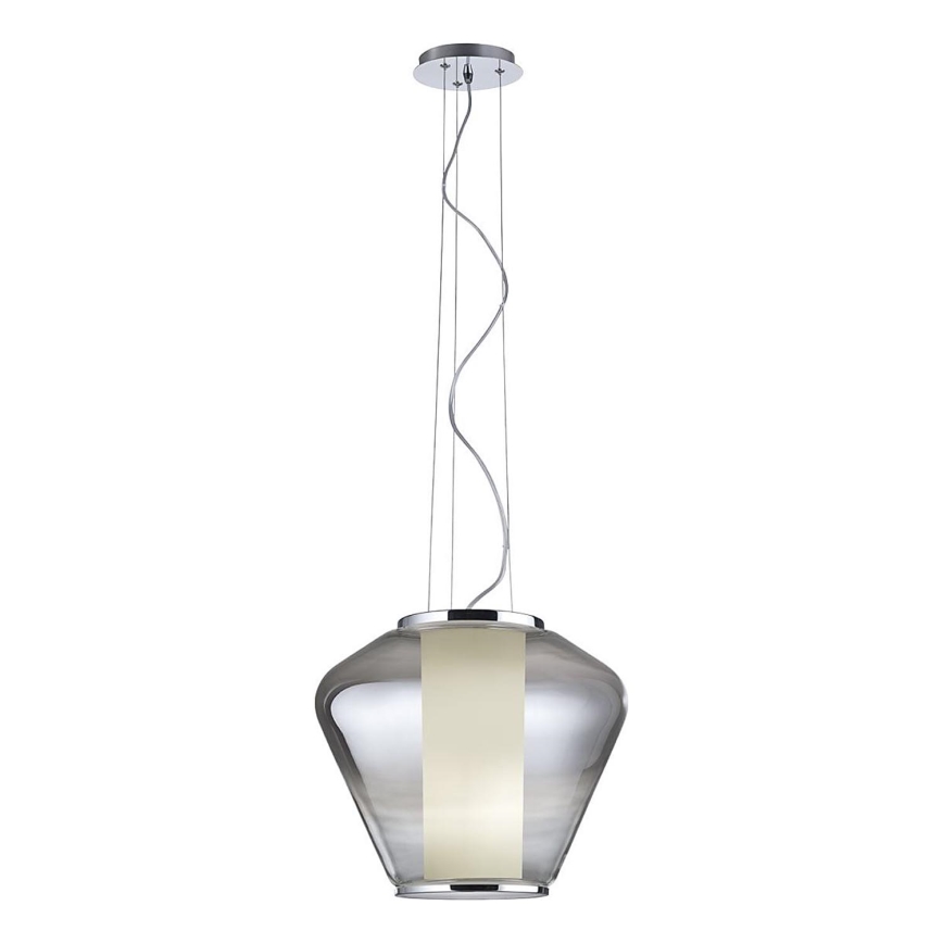Redo 01-1139 - Lustre em cabo FUSION 1xE27/42W/230V pr. 30 cm cromado brilhante/fumado