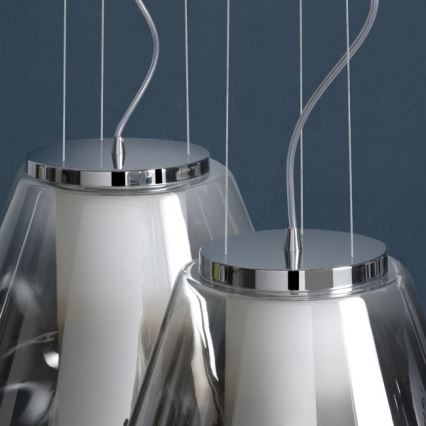 Redo 01-1140 - Candeeiro suspenso FUSION 1xE27/42W/230V diâmetro 38 cm cinzento