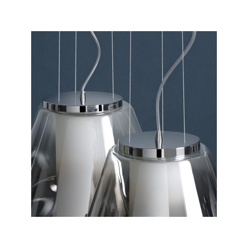 Redo 01-1140 - Candeeiro suspenso FUSION 1xE27/42W/230V diâmetro 38 cm cinzento