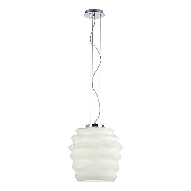 Redo 01-1141 - Lustre suspenso em cabo MAGMA 1xE27/42W/230V Ø 38 cm cromado brilhante/branco