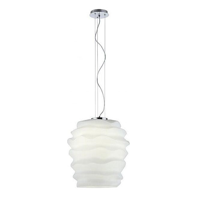 Redo 01-1142 - Lustre em cabo MAGMA 1xE27/42W/230V Ø 38 cm cromado brilhante/branco