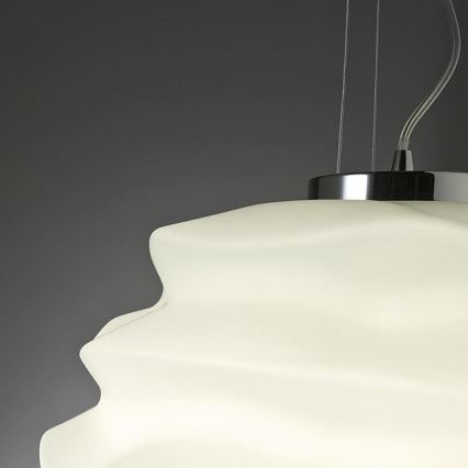 Redo 01-1142 - Lustre em cabo MAGMA 1xE27/42W/230V Ø 38 cm cromado brilhante/branco