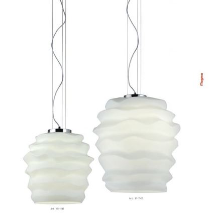 Redo 01-1142 - Lustre em cabo MAGMA 1xE27/42W/230V Ø 38 cm cromado brilhante/branco