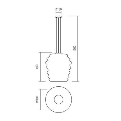 Redo 01-1142 - Lustre em cabo MAGMA 1xE27/42W/230V Ø 38 cm cromado brilhante/branco