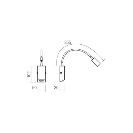 Redo 01-1193 - Candeeiro LED pequeno e flexível HELLO LED/3W/230V branco