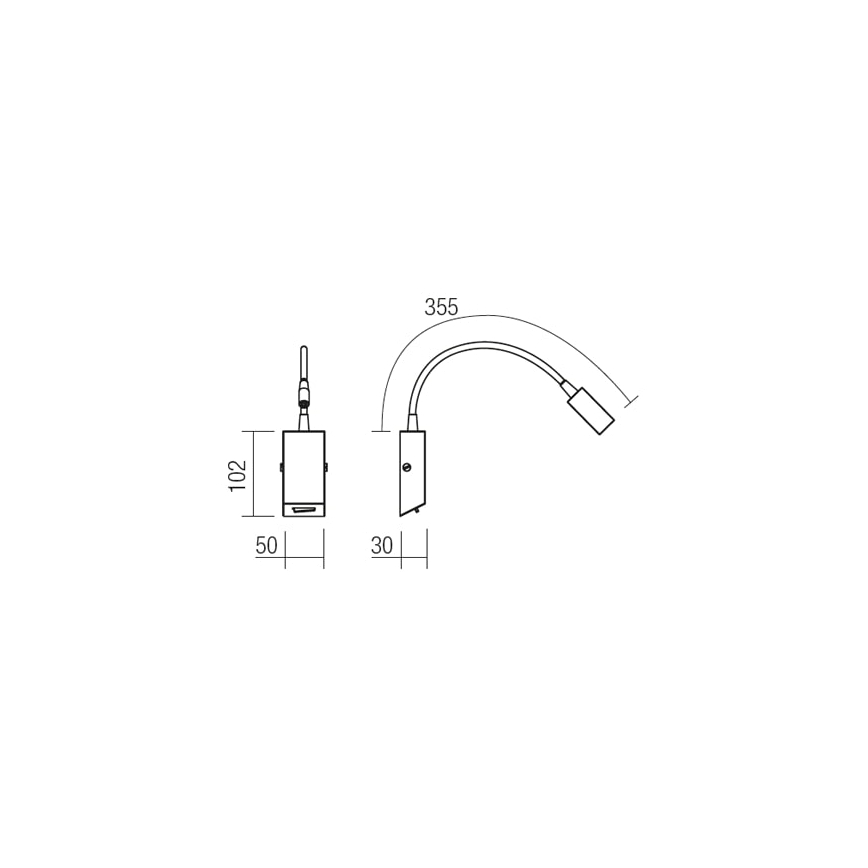 Redo 01-1193 - Candeeiro LED pequeno e flexível HELLO LED/3W/230V branco