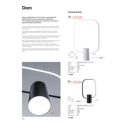Redo 01-1226 - Candeeiro de mesa LED regulável DOM LED/21W/230V branco