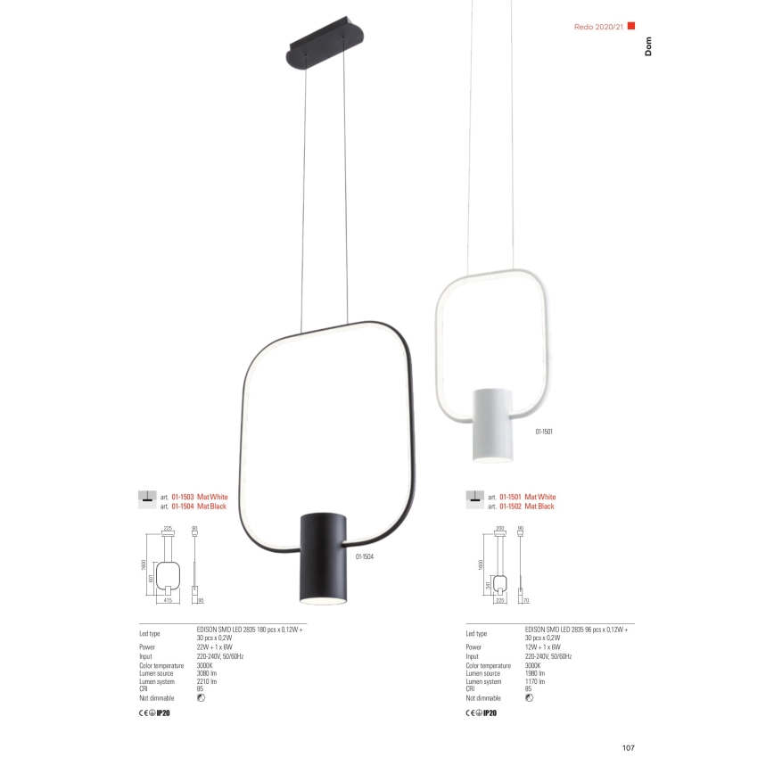 Redo 01-1227 - Candeeiro de mesa LED dimável DOM LED/21W/230V preto