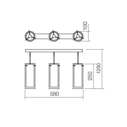 Redo 01-1257 - Candelabro num fio QIPAO 3xE27/60W/230V