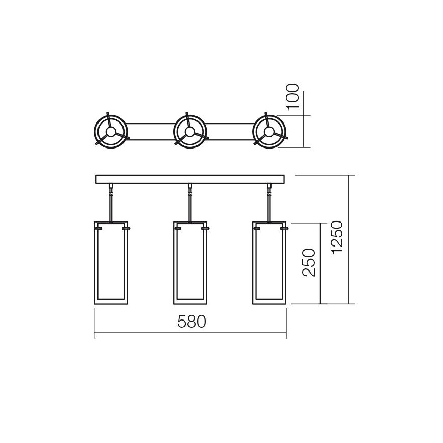Redo 01-1257 - Candelabro num fio QIPAO 3xE27/60W/230V
