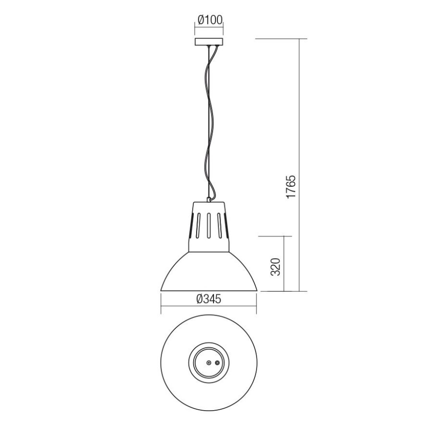 Redo 01-1282 - Lustre suspenso por cabo PEEP 1xE27/42W/230V Ø 34,5 cm branco