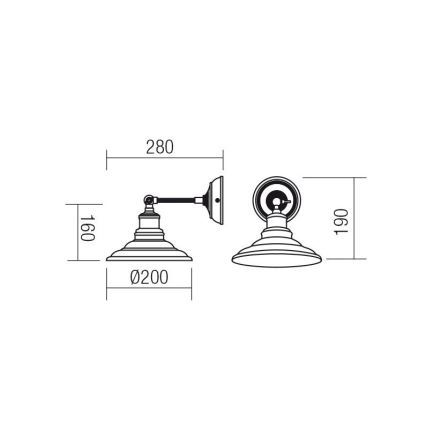Redo 01-1289 - Luz de parede SPINNER 1xE27/42W/230V