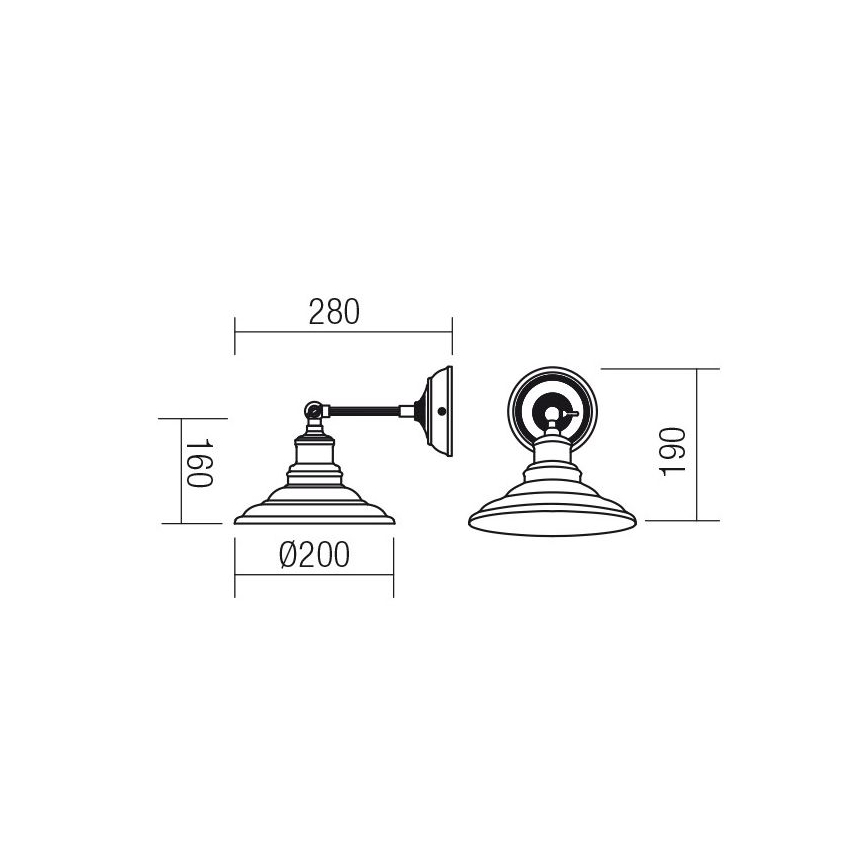 Redo 01-1289 - Luz de parede SPINNER 1xE27/42W/230V