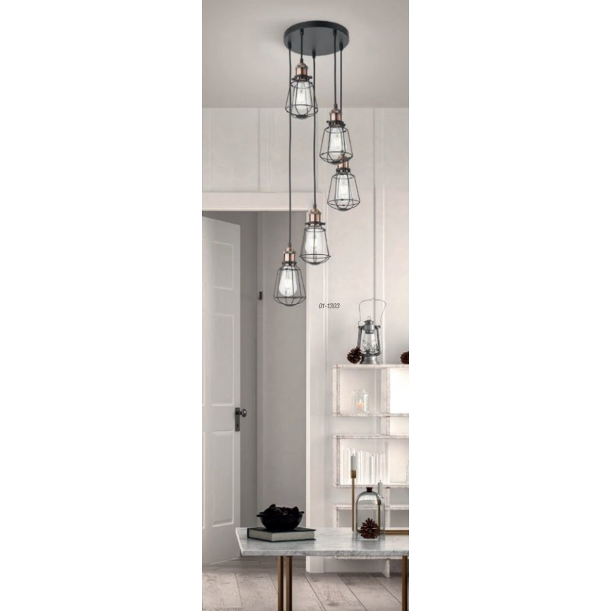 Redo 01-1303 - Candelabro num fio THARU 5xE27/42W/230V