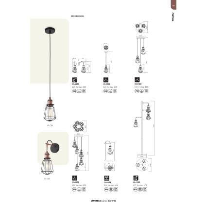 Redo 01-1303 - Candelabro num fio THARU 5xE27/42W/230V
