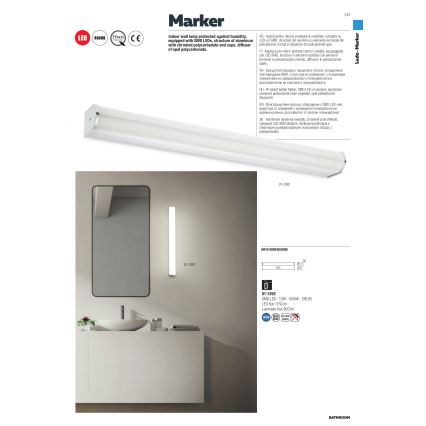 Redo 01-1392 - Luz de parede de casa de banho LED MARKER LED/10W/230V IP44