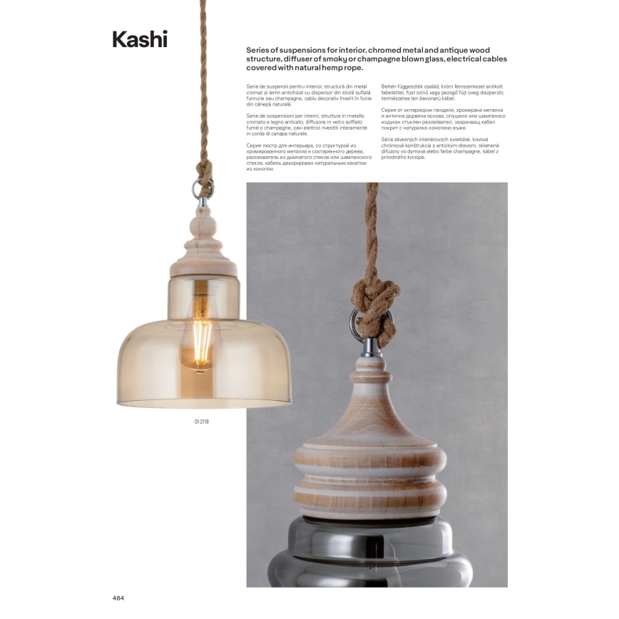 Redo 01-1399 - Candelabro num fio KASHI 1xE27/42W/230V