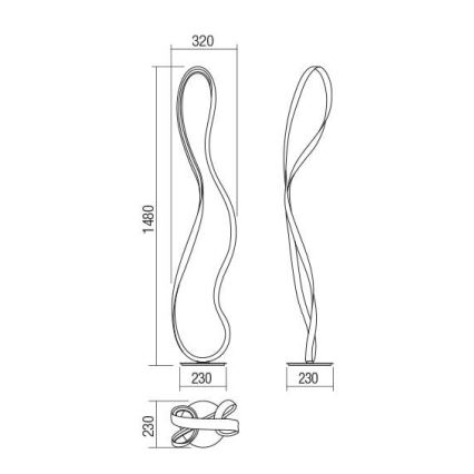 Redo 01-1417 - Candeeiro de chão LED com regulação NUBO 1xLED/35W/230V branco