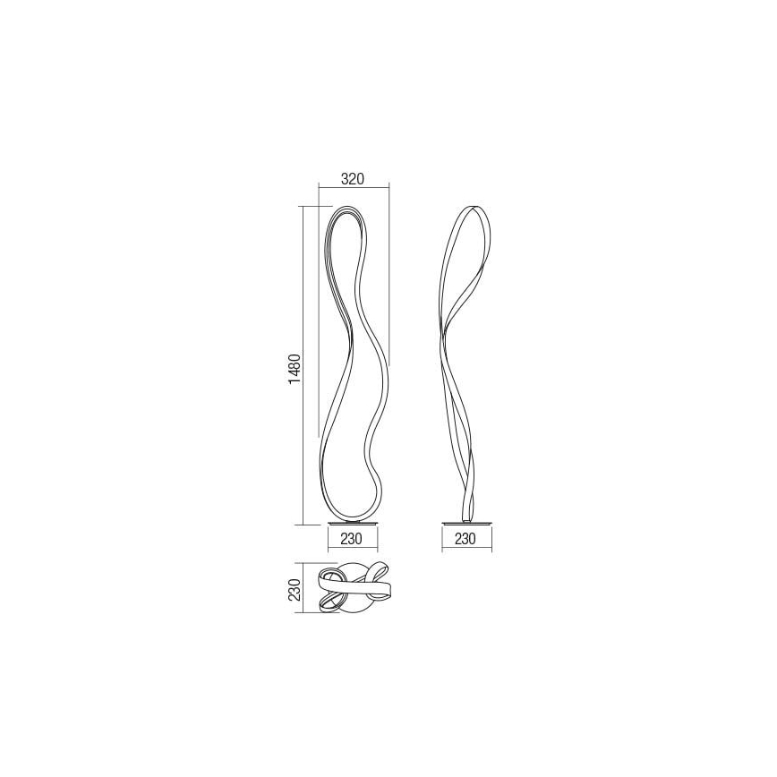 Redo 01-1417 - Candeeiro de chão LED com regulação NUBO 1xLED/35W/230V branco