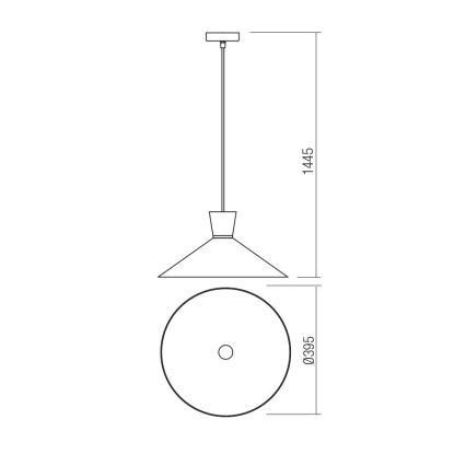 Redo 01-1460 - Candeeiro suspenso KIMONO 1xE27/42W/230V diâmetro 39,5 cm dourado