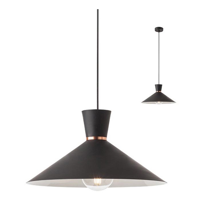 Redo 01-1462 - Candeeiro suspenso KIMONO 1xE27/42W/230V diâmetro 39,5 cm preto
