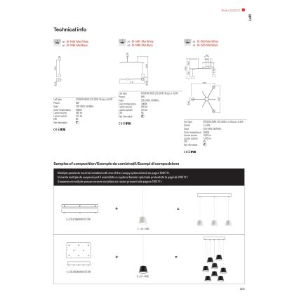 Redo 01-1495 - Lustre LED em cabo LOLLI LED/6W/230V Ø 14 cm branco