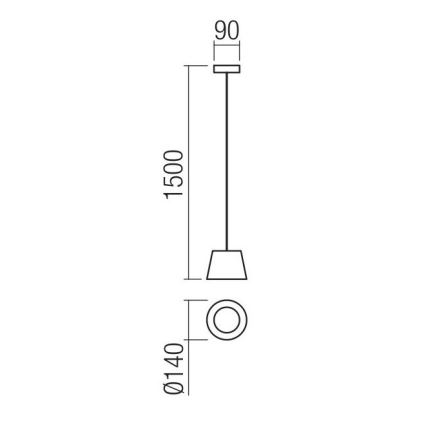 Redo 01-1496 - Luminária pendente em cabo LOLLI LED/6W/230V, diâmetro 14 cm, preta