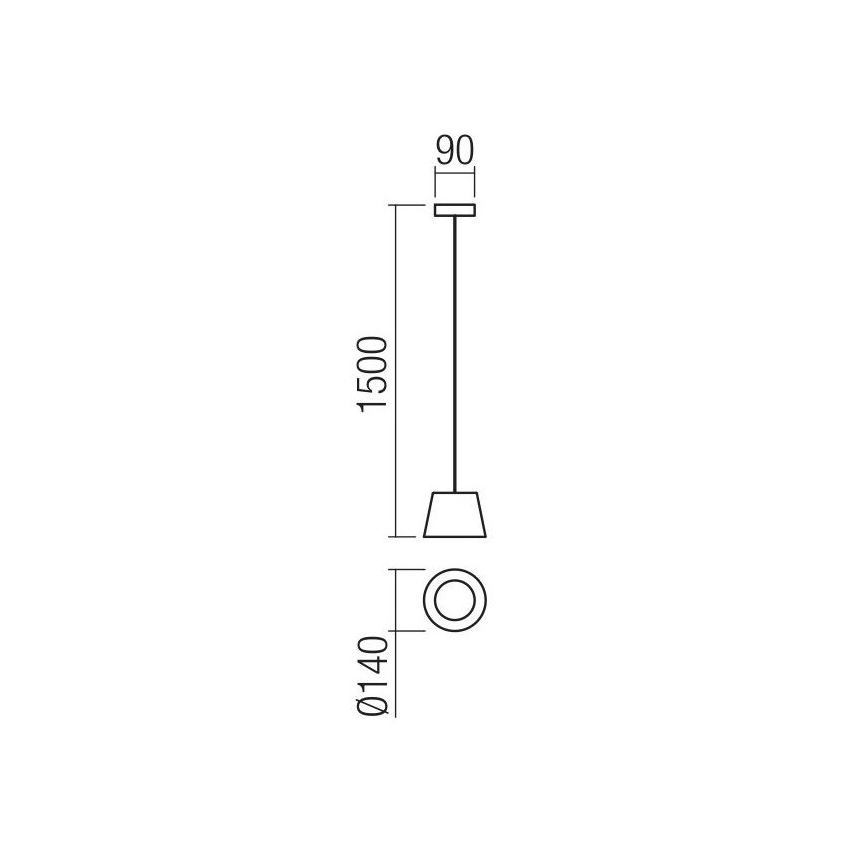 Redo 01-1496 - Luminária pendente em cabo LOLLI LED/6W/230V, diâmetro 14 cm, preta